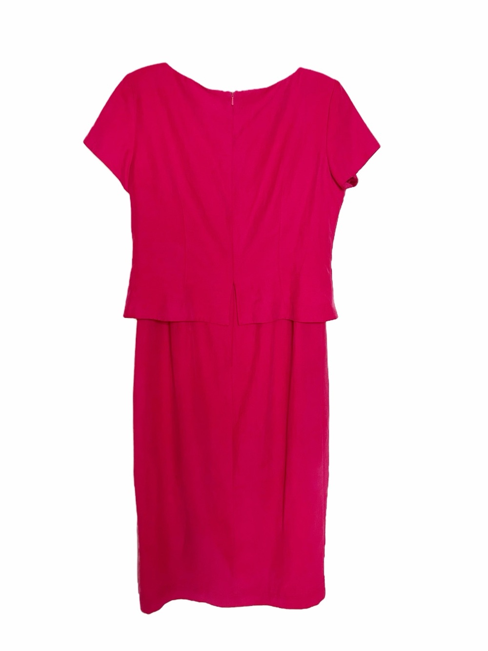 Jones New York Fuchsia Pink Mock 2-Piece Sheath Dress 12P Short Sleeve